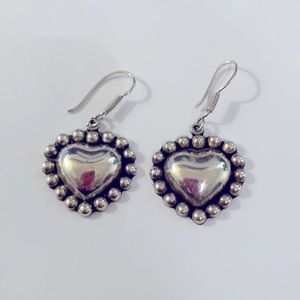 Taxco Mexico sterling silver heart earrings